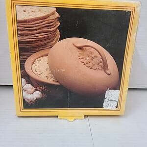 Terra Cotta Tortilla Warmer/Cooker Sunflower Design Oven & Microwave Safe